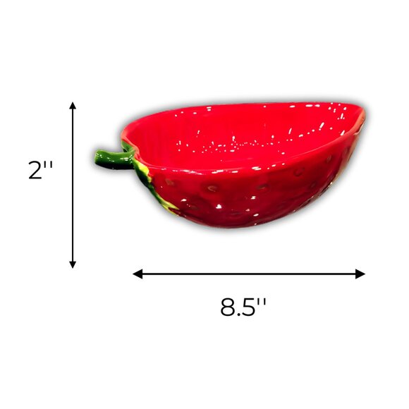 Vintage Strawberry Ceramic Bowl – Fruit Shaped Kitchen & Table Décor - Picture 4 of 6